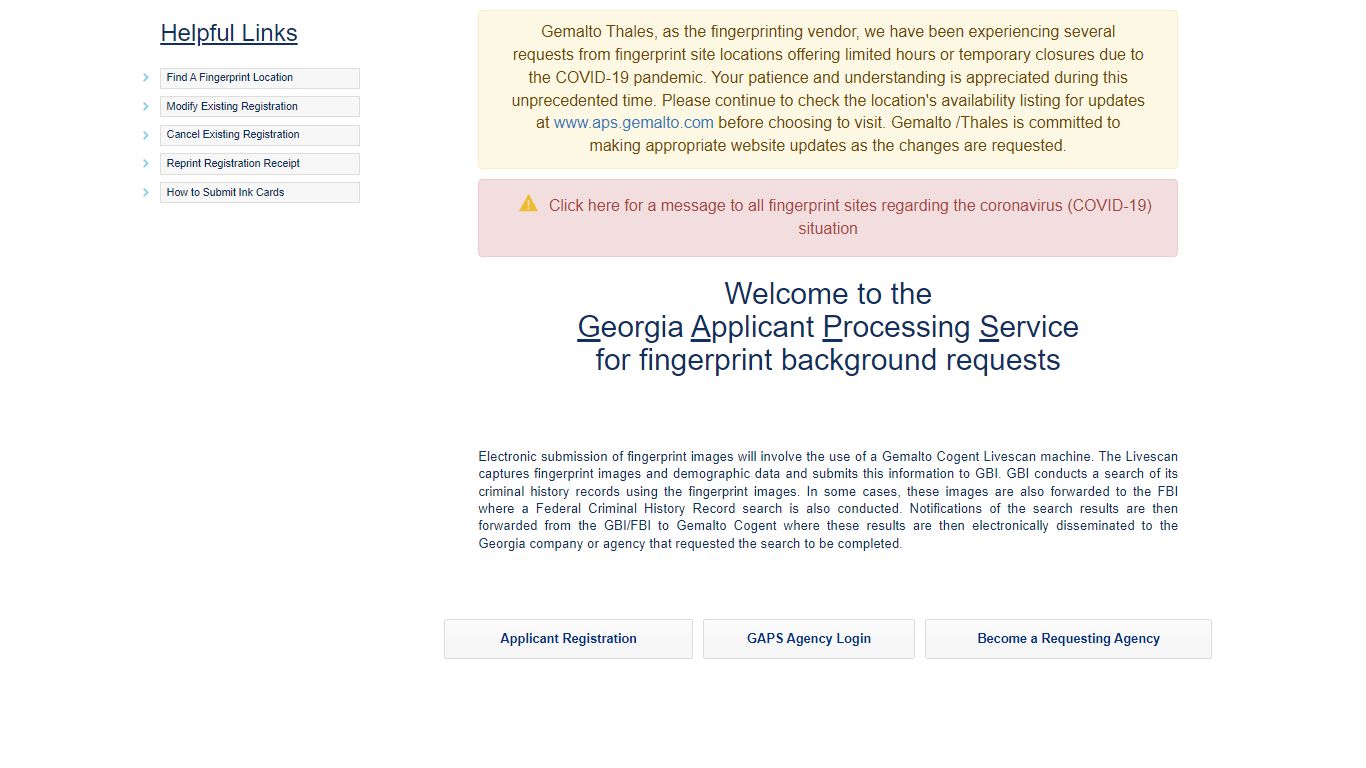 Georgia Applicant Processing Service from Gemalto Cogent